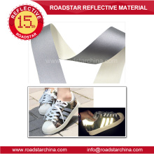 Alto de cuero PVC reflectante plata para bolsas